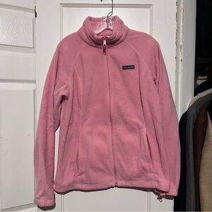 Pink Colombia full zip up fleece sweater Large